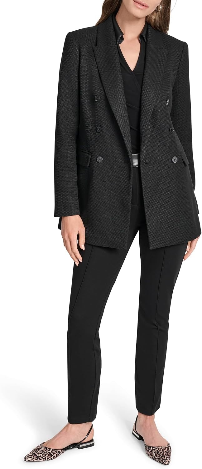 image:imageDKNY Womens Long Sleeve Collared Blazer JacketBlack
