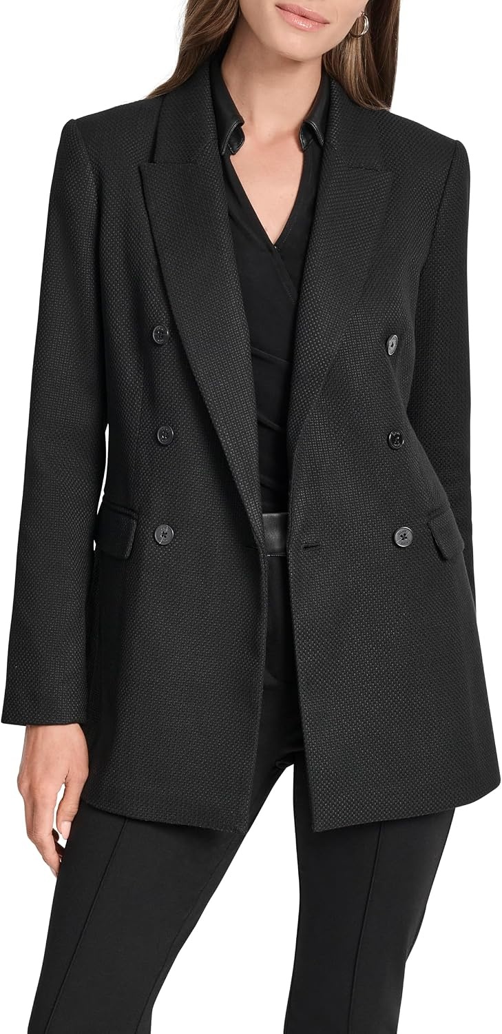 image:imageDKNY Womens Long Sleeve Collared Blazer JacketBlack
