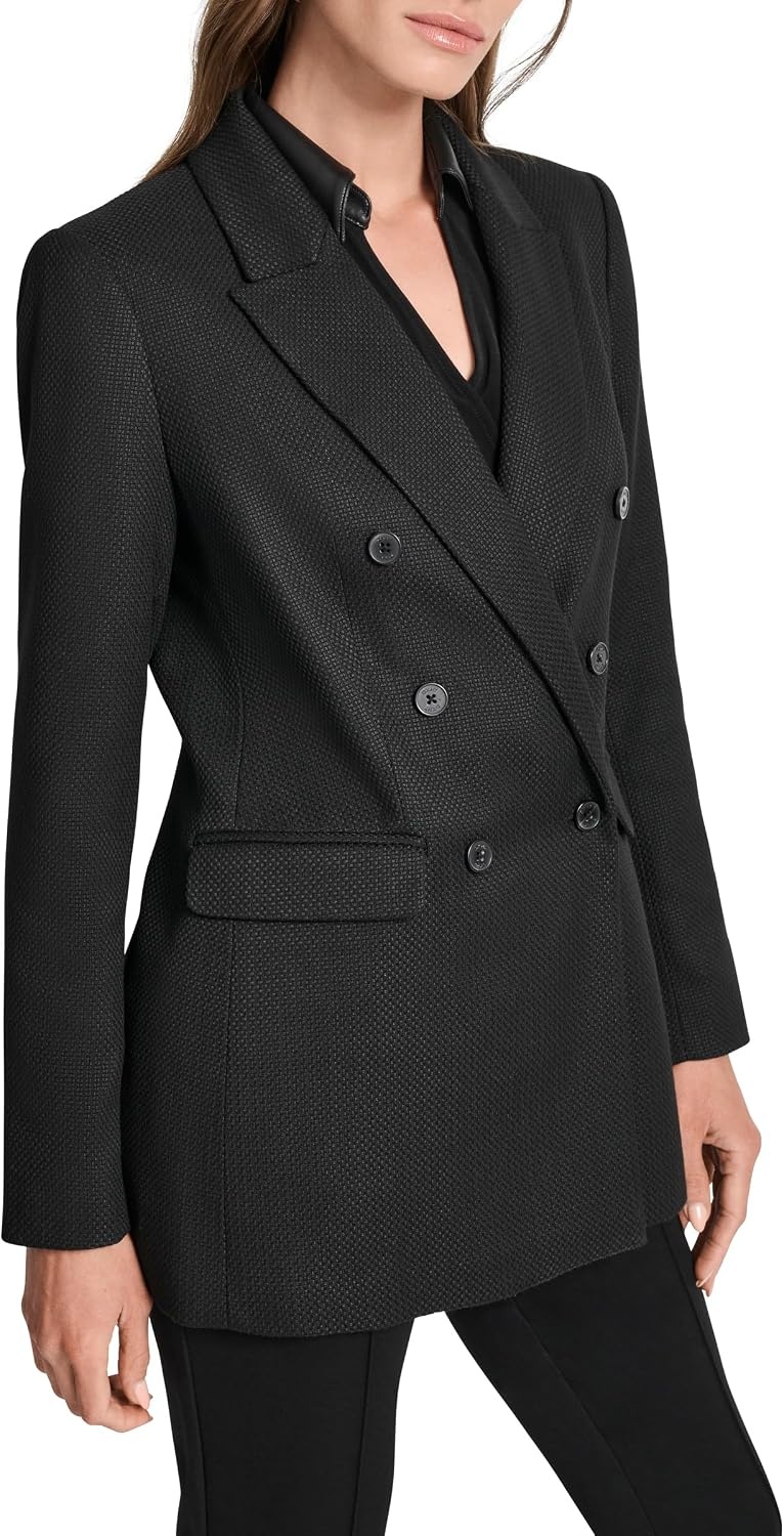 image:imageDKNY Womens Long Sleeve Collared Blazer JacketBlack