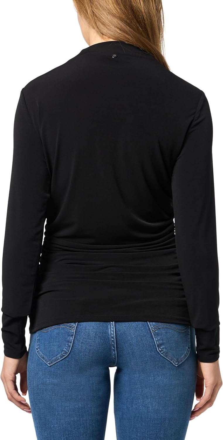image:imageDKNY Womens Long Sleeve Mock Neck Jersey BlouseBlack