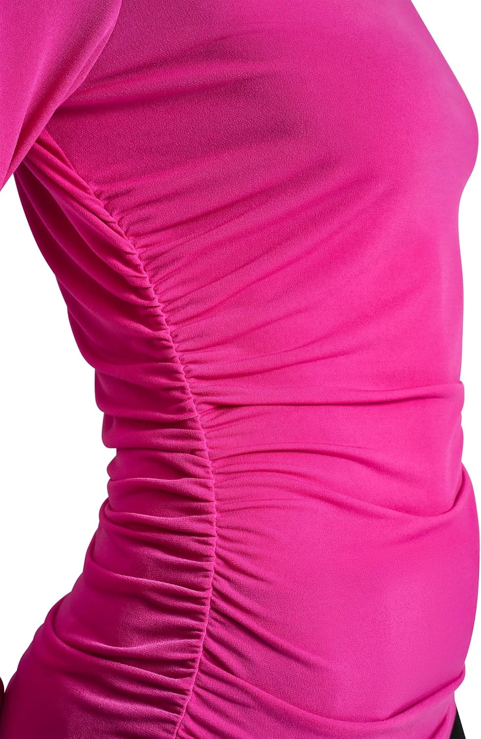 image:imageDKNY Womens Long Sleeve Mock Neck Jersey BlouseFushcia