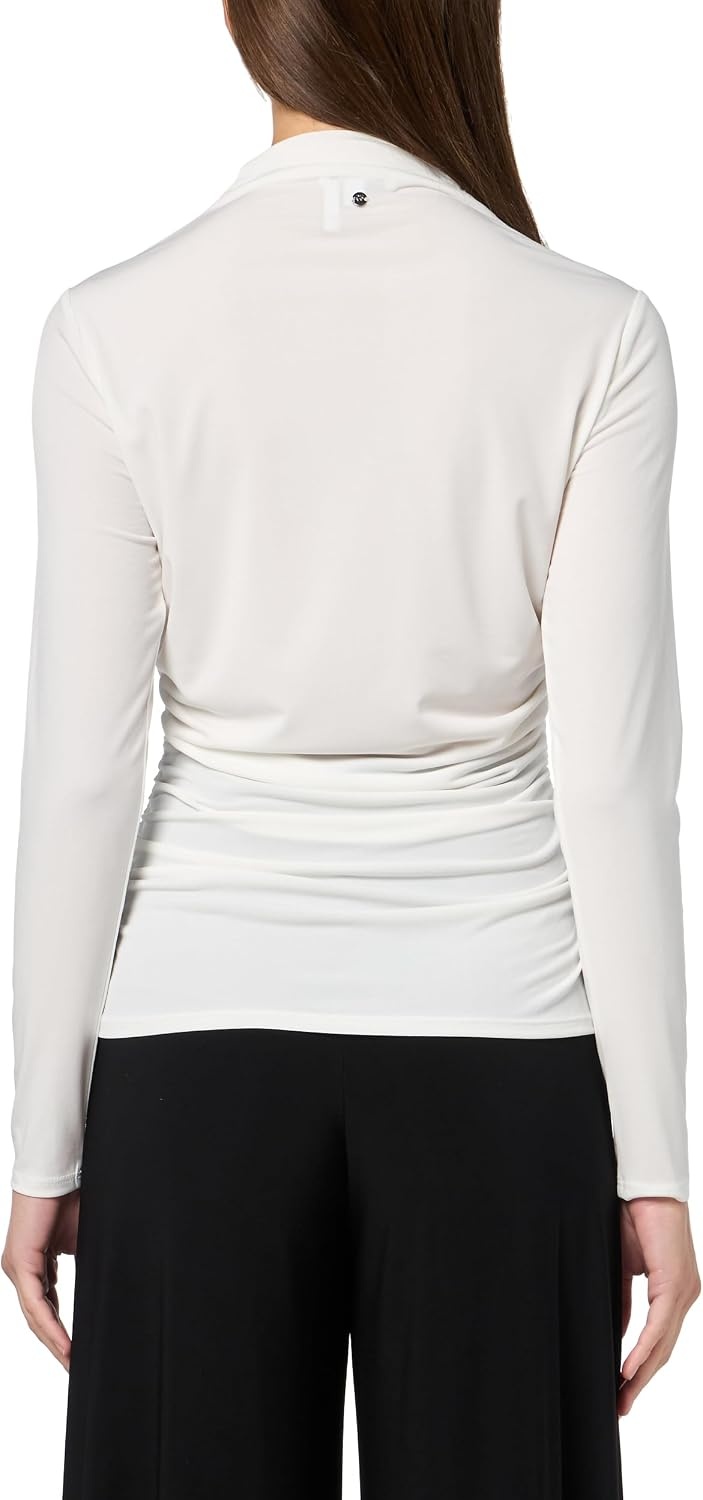 image:imageDKNY Womens Long Sleeve Mock Neck Jersey BlouseIvory