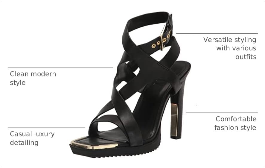 image:imageDKNY Womens Mabel Evening Strappy Dress HeelBlack