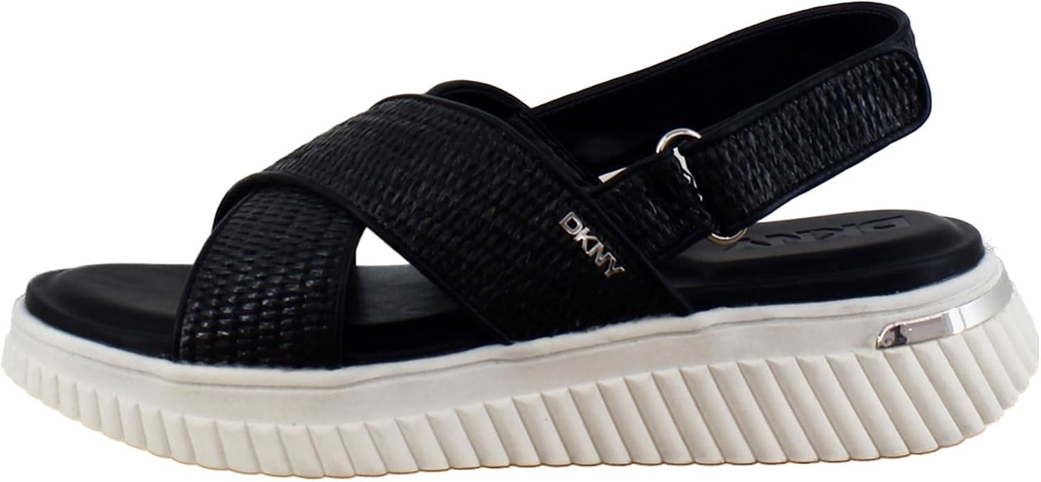 image:imageDKNY Womens Malai Woven Crisscross Slingback Platform SandalBlack