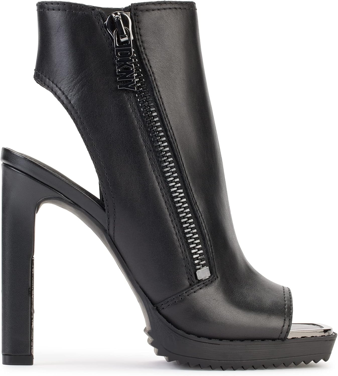 image:imageDKNY Womens Malia Peep Toe Heeled Bootie With Side ZipperBlack