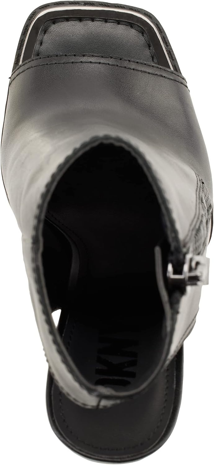 image:imageDKNY Womens Malia Peep Toe Heeled Bootie With Side ZipperBlack