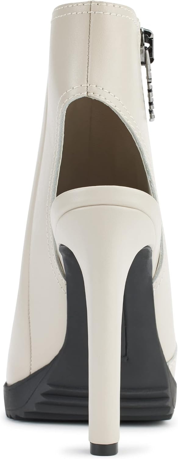 image:imageDKNY Womens Malia Peep Toe Heeled Bootie With Side ZipperDeep Vanilla