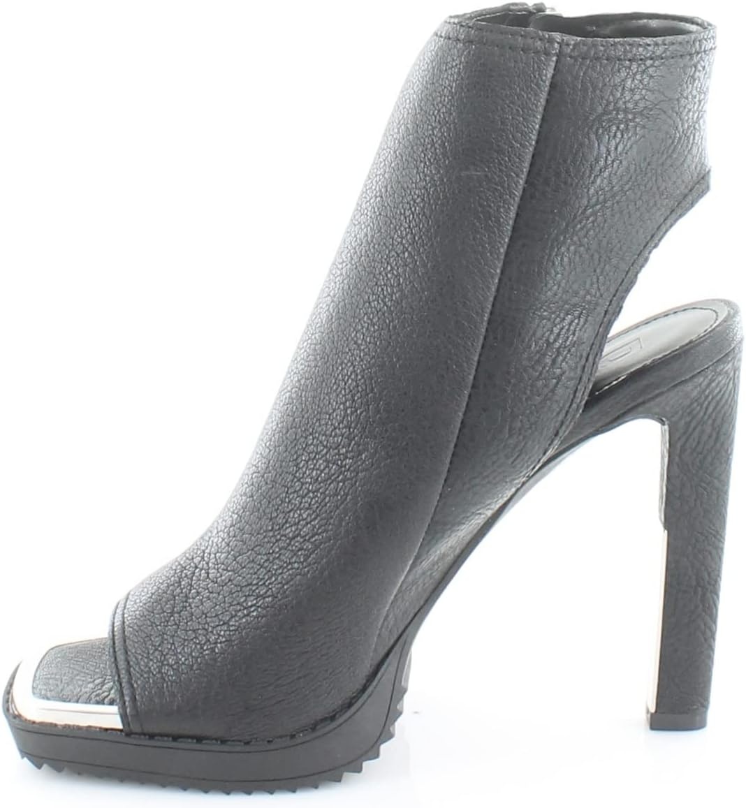 image:imageDKNY Womens Malia Peep Toe Heeled Bootie With Side ZipperSolid Black