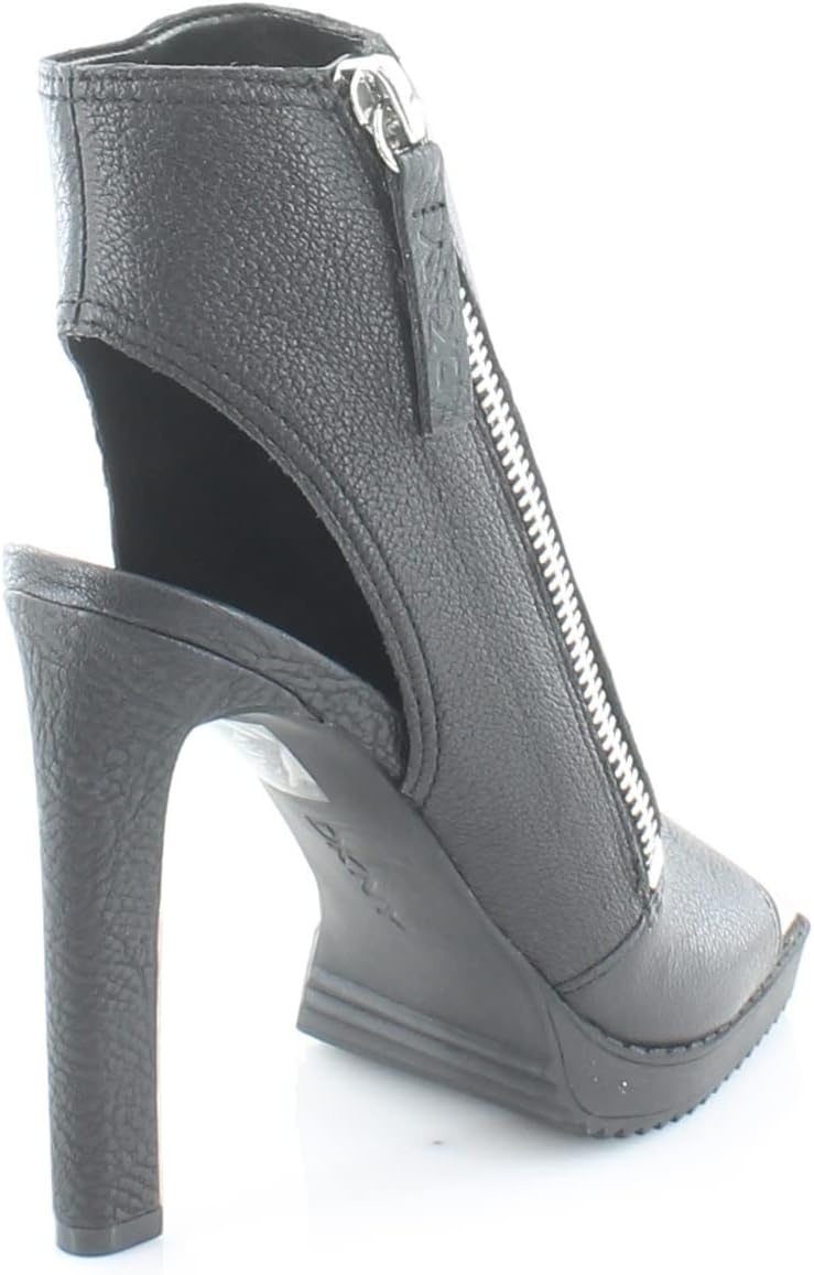 image:imageDKNY Womens Malia Peep Toe Heeled Bootie With Side ZipperSolid Black