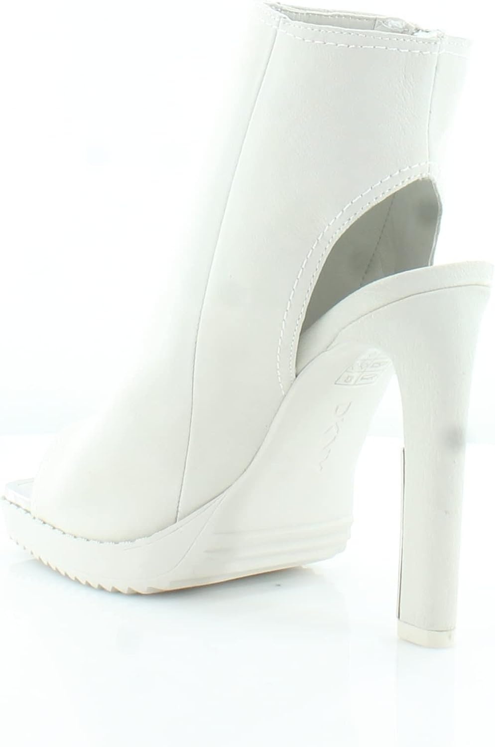 image:imageDKNY Womens Malia Peep Toe Heeled Bootie With Side ZipperVanilla