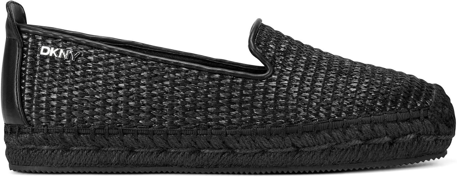 image:imageDKNY Womens Mallandra Espadrille Closed Toe SandalBlack Raffia