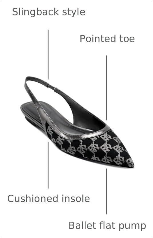 image:imageDKNY Womens Millbury Slingback Pointed Toe Ballet FlatNickel