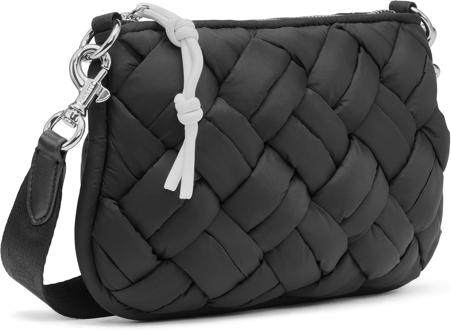 image:imageDKNY Womens Nadia Quilted Crossbody BagBlackSilver