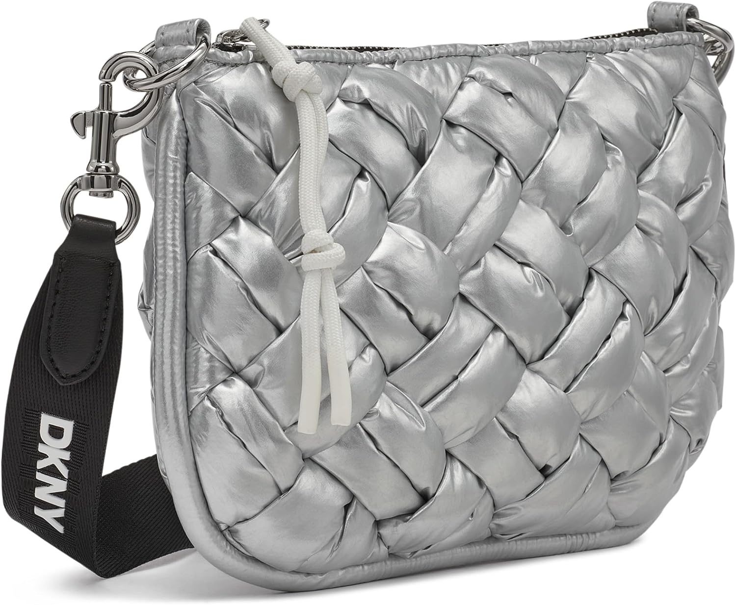 image:imageDKNY Womens Nadia Quilted Crossbody BagSilver