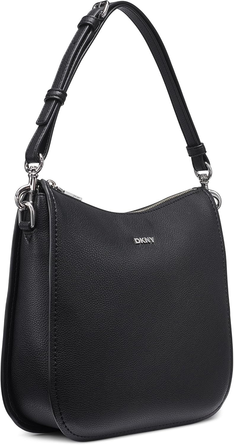 image:imageDKNY Womens Nessa Medium CrossbodyNew BlackSilver