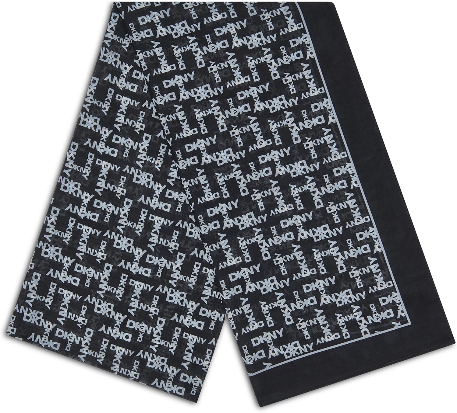 image:imageDKNY Womens Overlap Logo Print Sheer Chiffon ScarfSky