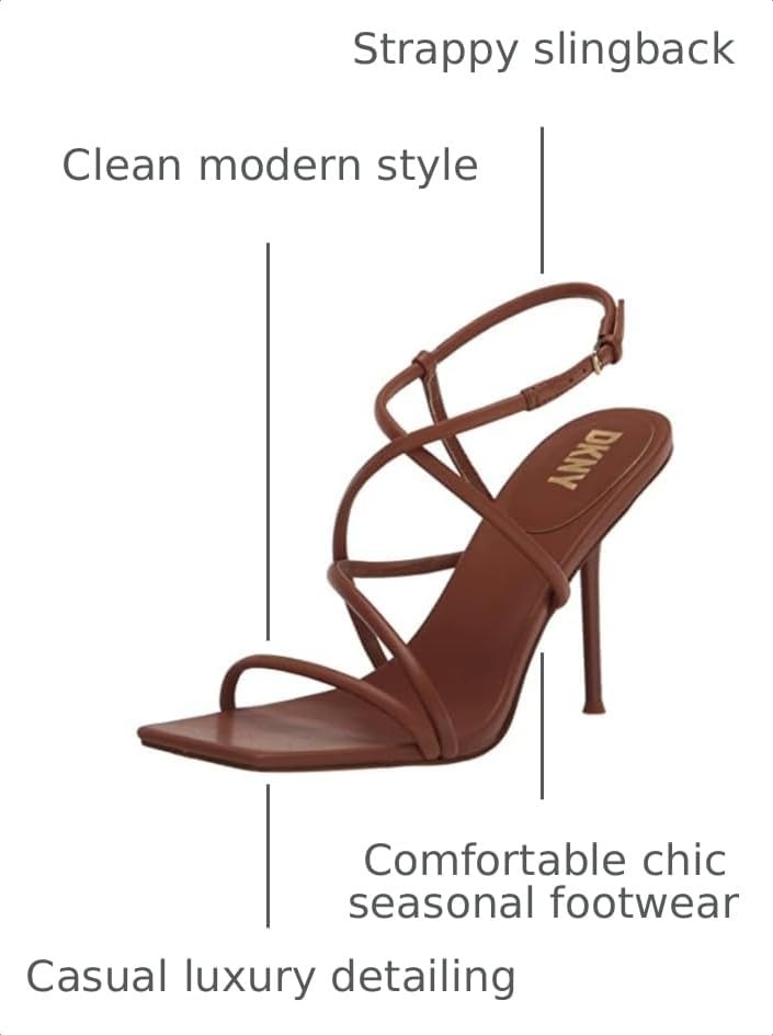 image:imageDKNY Womens Reia Strappy Slingback Dress HeelDk Cognac