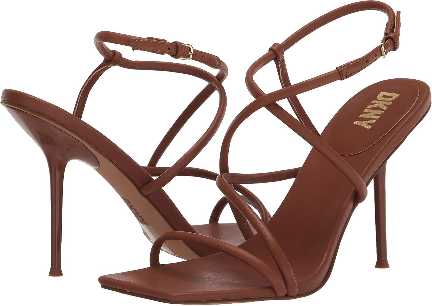 image:imageDKNY Womens Reia Strappy Slingback Dress HeelDk Cognac