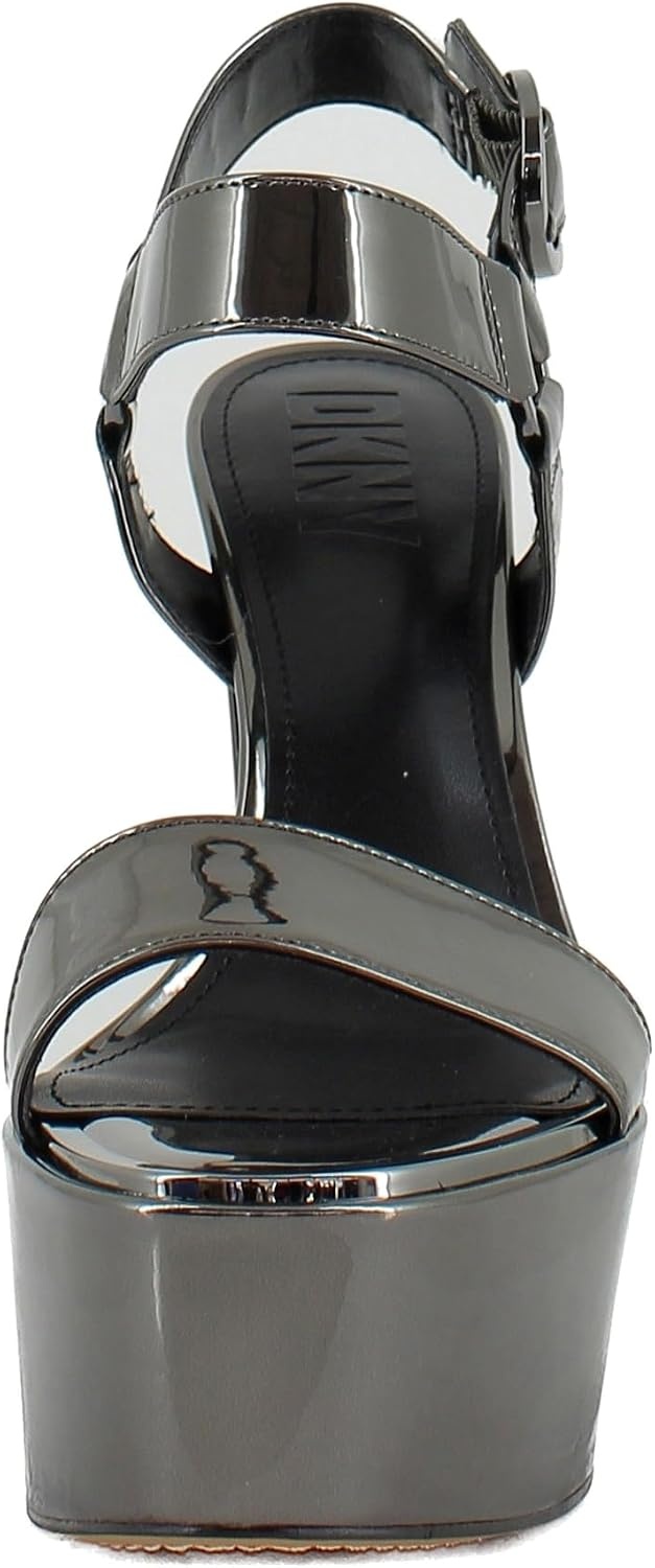 image:imageDKNY Womens Shila Platform Block Heel With Belt DetailGunmetal