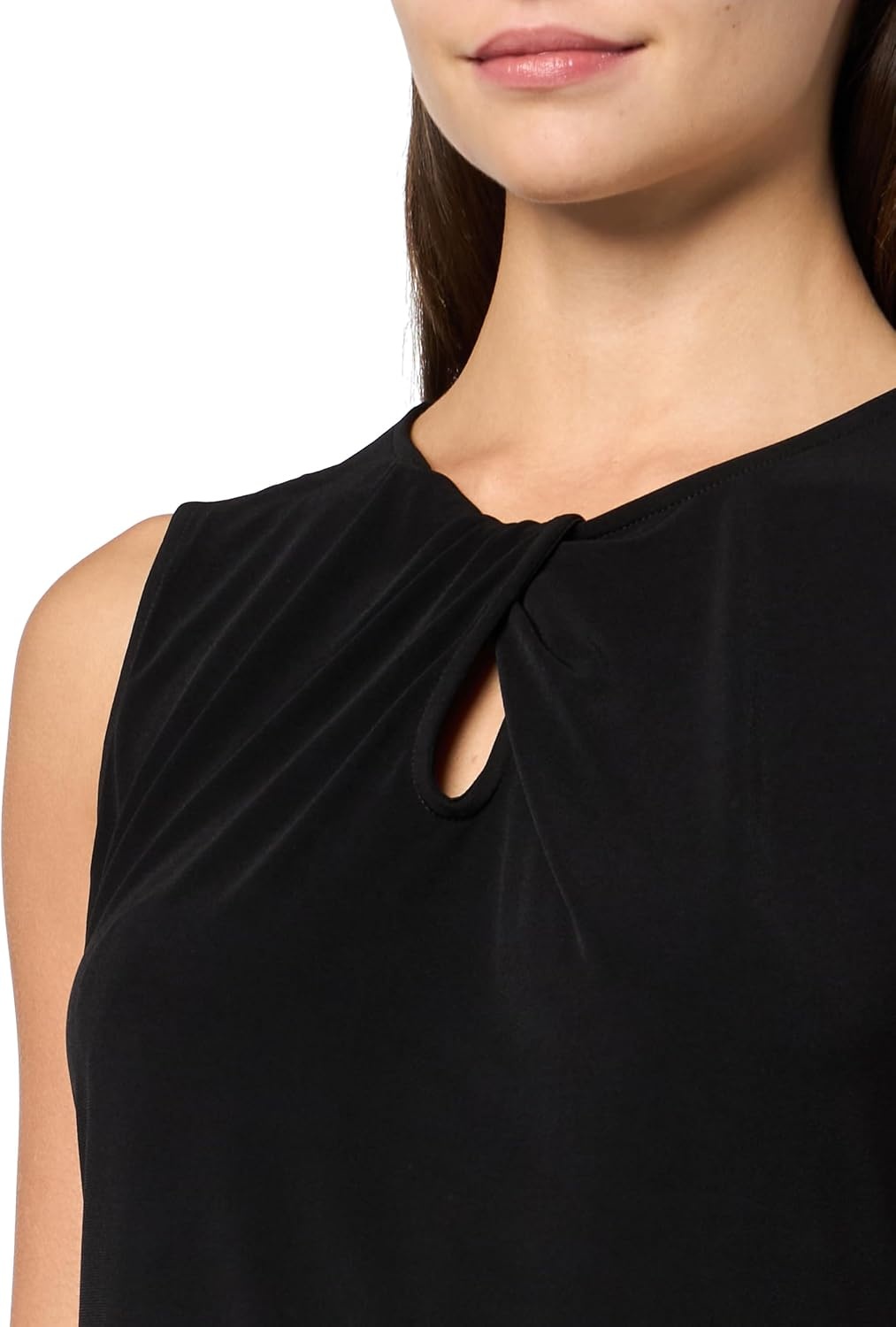 image:imageDKNY Womens Sleeveless Keyhole Jersey Workwear TopBlack