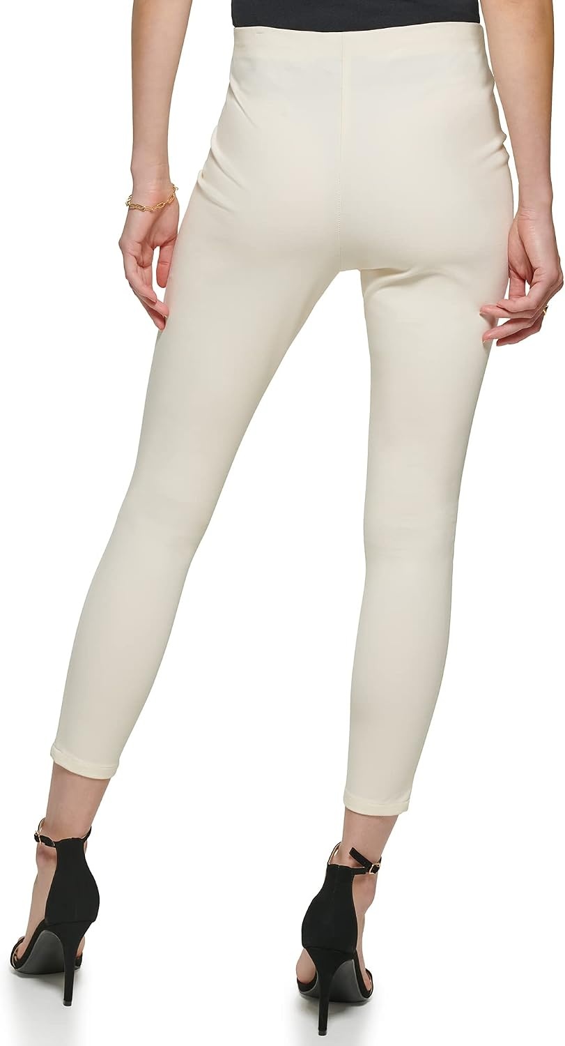 image:imageDKNY Womens Slim Fit Multi Button Ponte PantWhite Swan