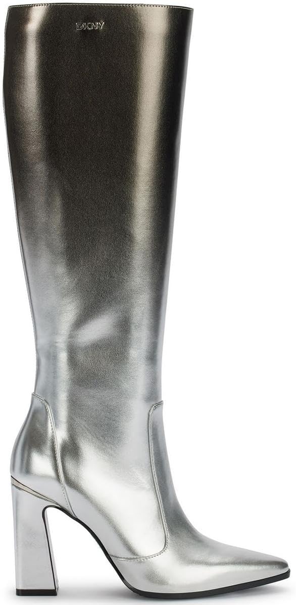 image:imageDKNY Womens Soryn Knee High Boot With Block HeelPewterSilver