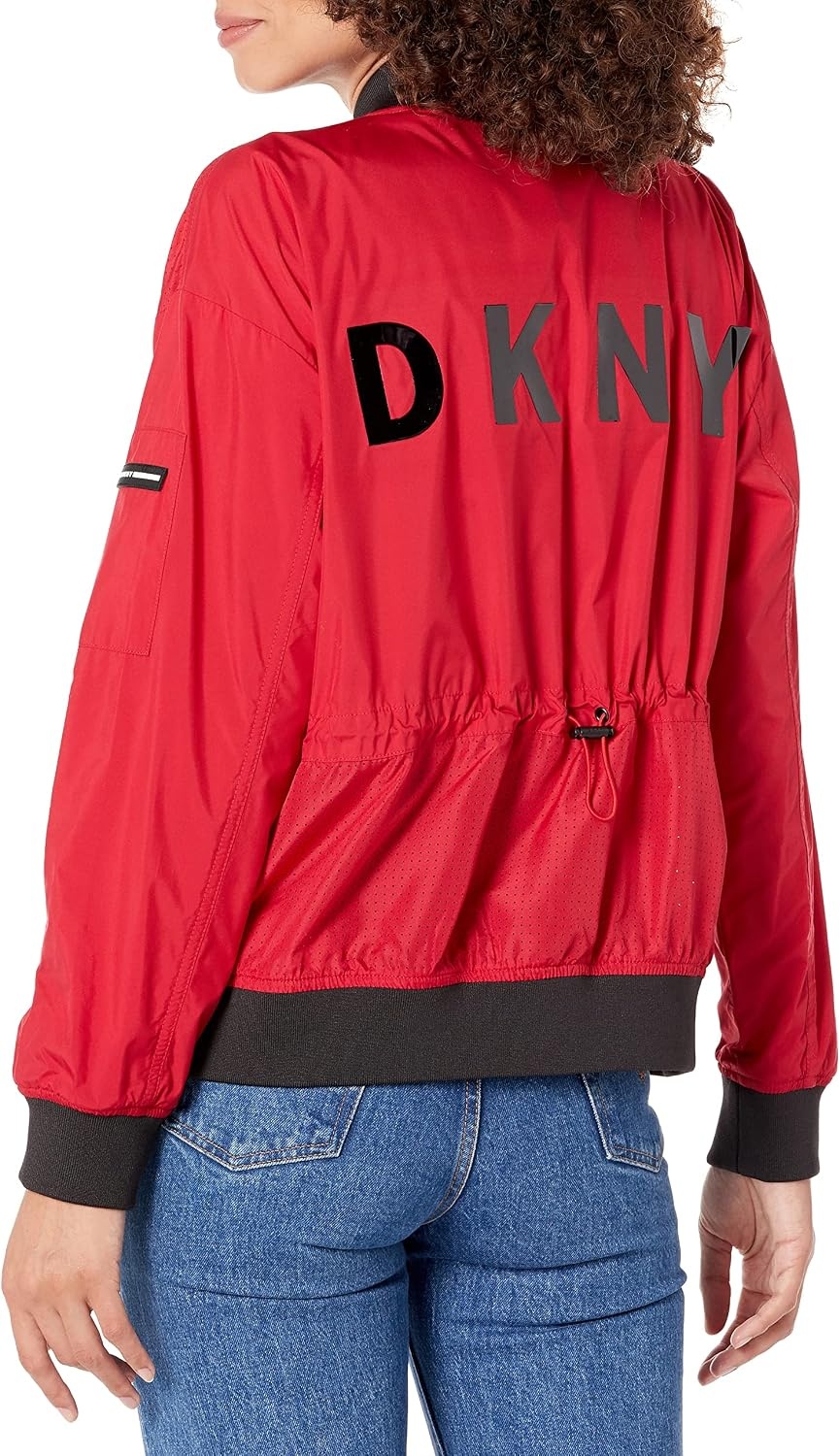 image:imageDKNY Womens Sport Womens JacketMurano Red Perforated Bomber Jacket
