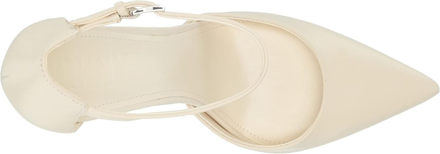 image:imageDKNY Womens Stiletto VeataSlingback Pu Heeled SandalEgg Nog