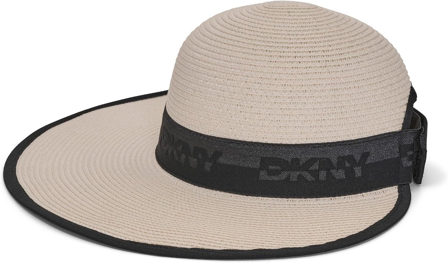 image:imageDKNY Womens Straw Sun Hat with Lace Logo RibbonIvory