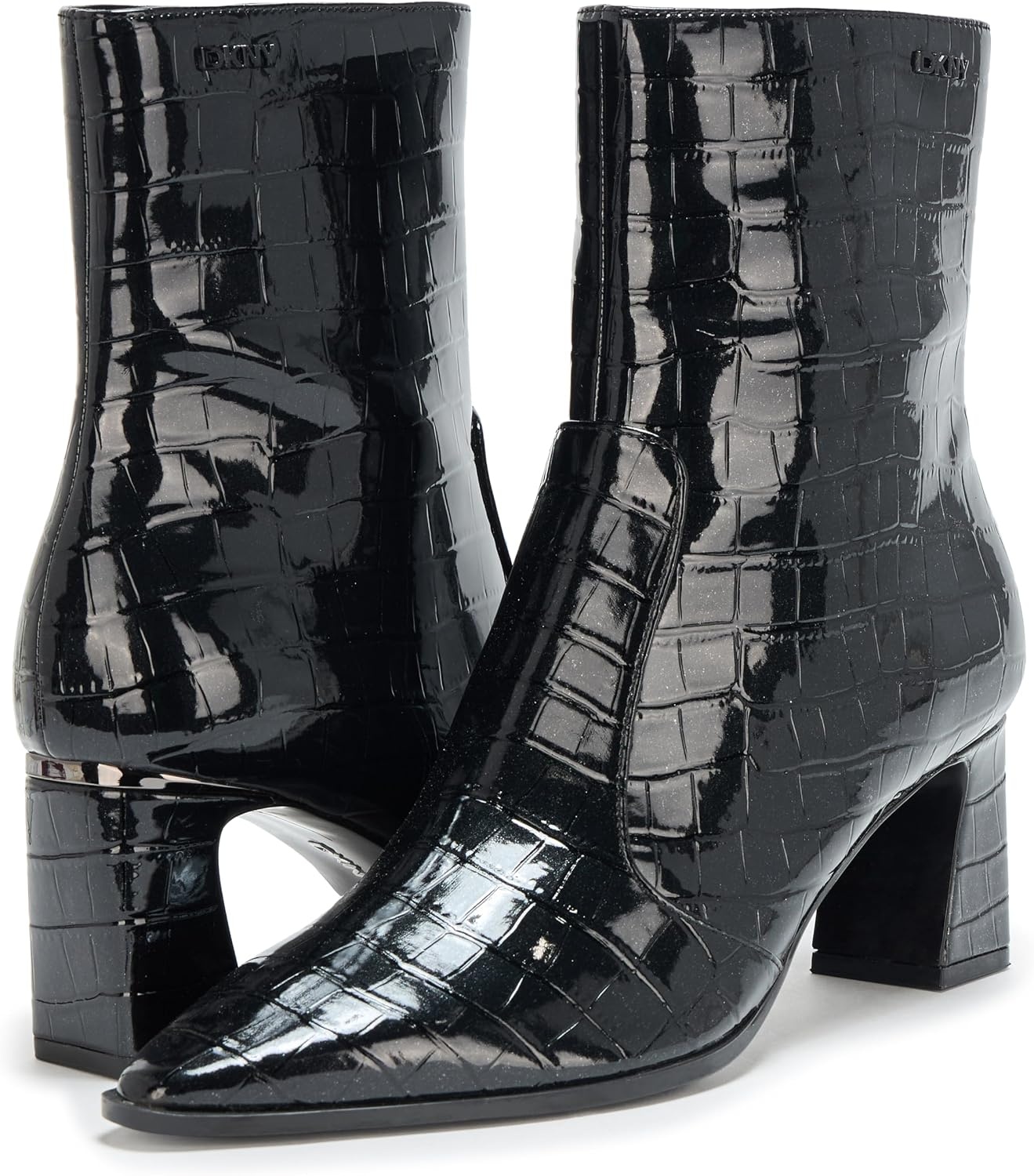 image:imageDKNY Womens Sunny Evening Slip on Heeled BootieBlack Croc