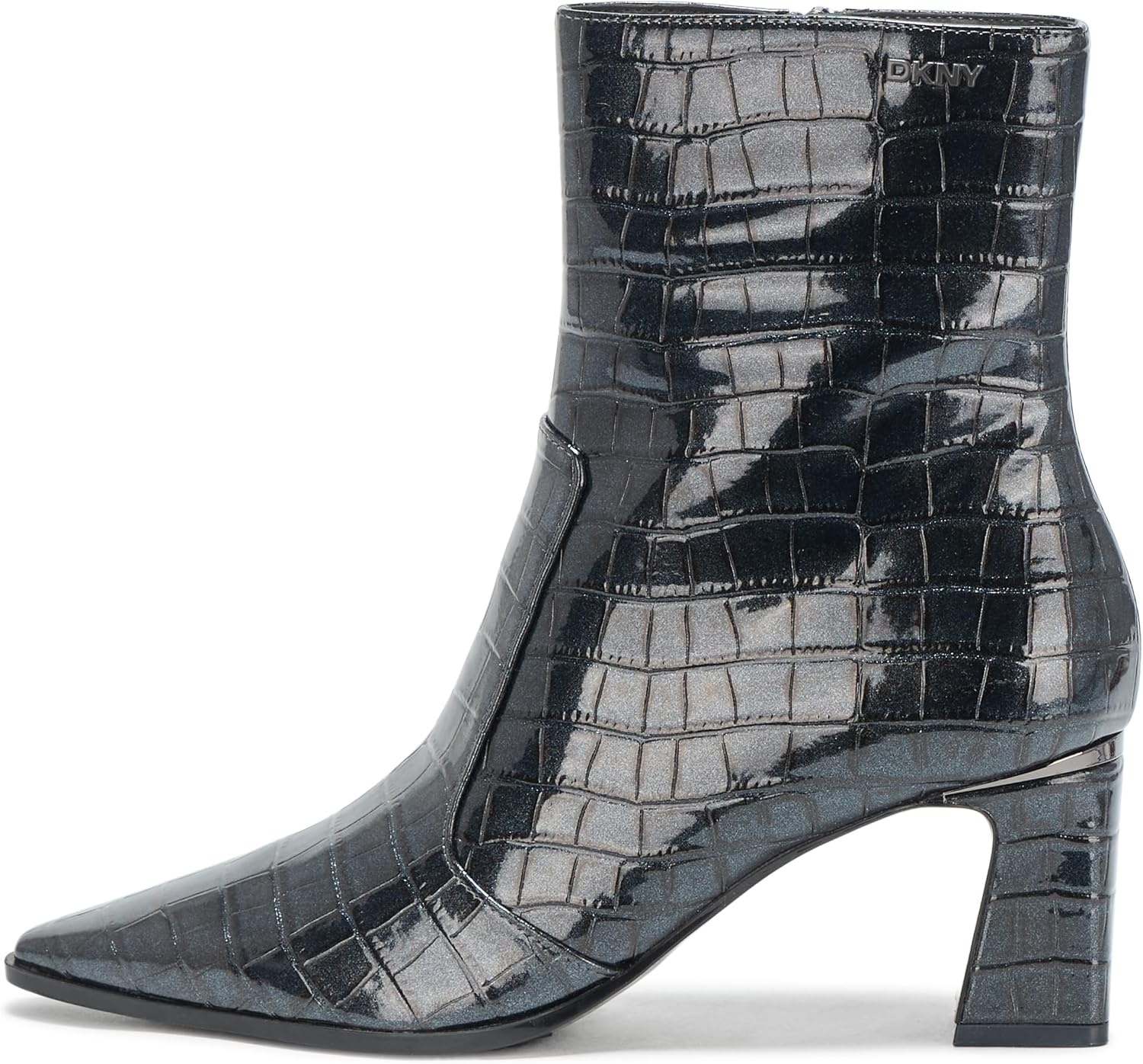 image:imageDKNY Womens Sunny Evening Slip on Heeled BootieGrey Croc