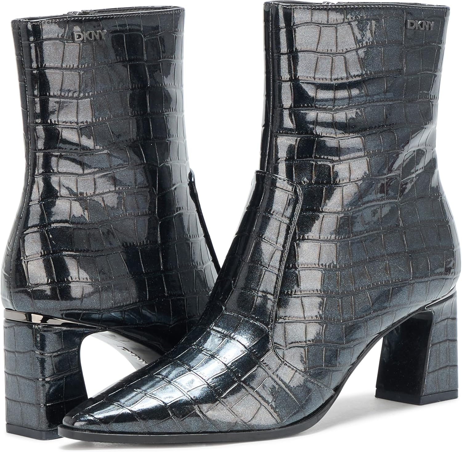 image:imageDKNY Womens Sunny Evening Slip on Heeled BootieGrey Croc