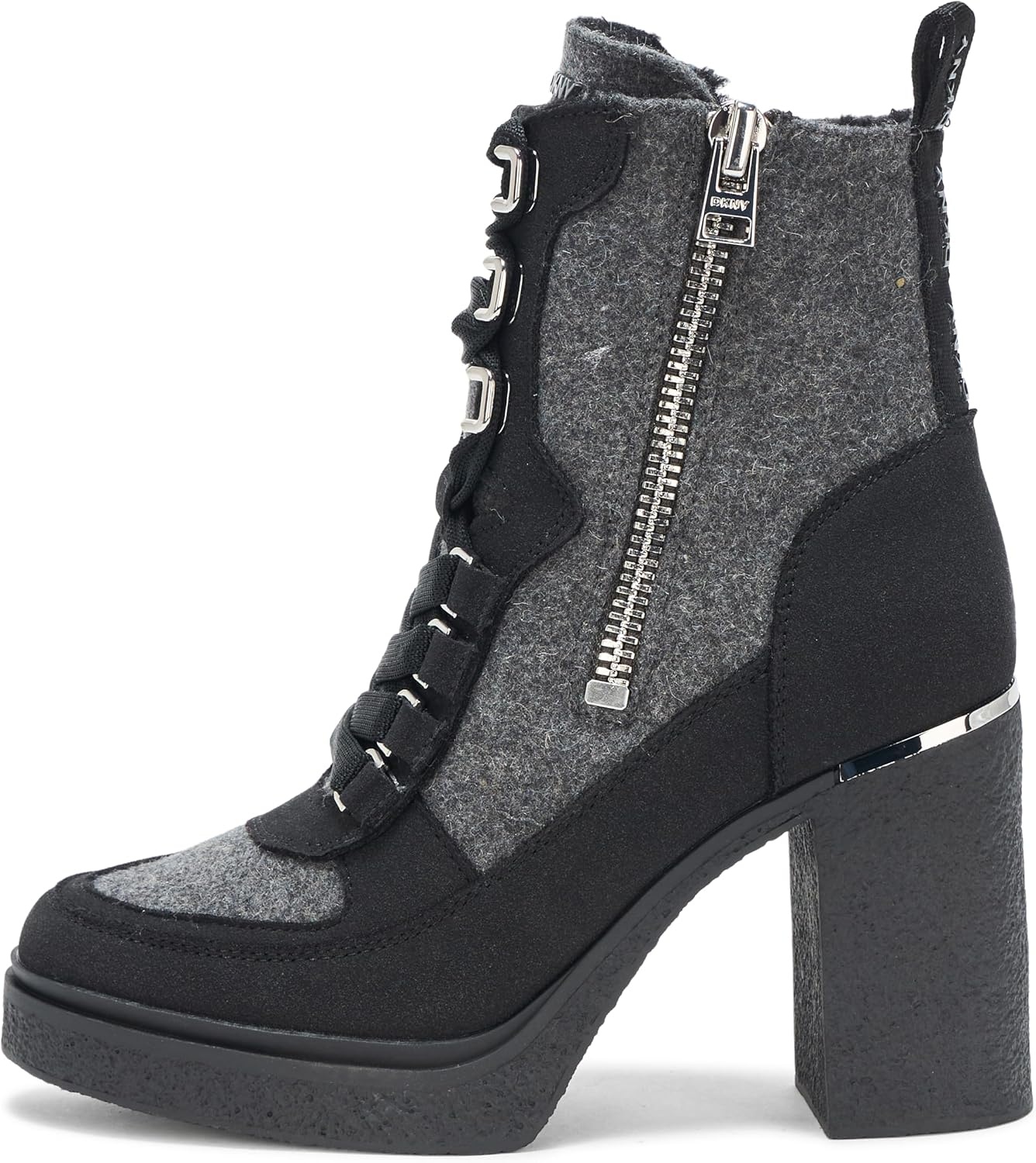 image:imageDKNY Womens Toia Platform Combat Boot with Block HeelGreyBlack