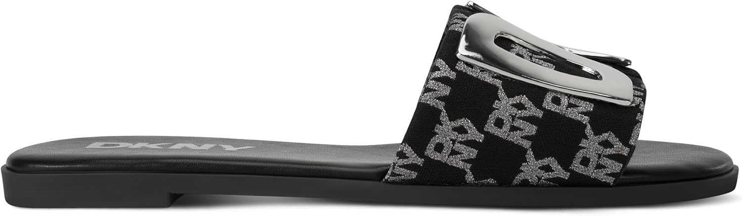 image:imageDKNY Womens Waltz Flat Sandal SlideBlackNickel