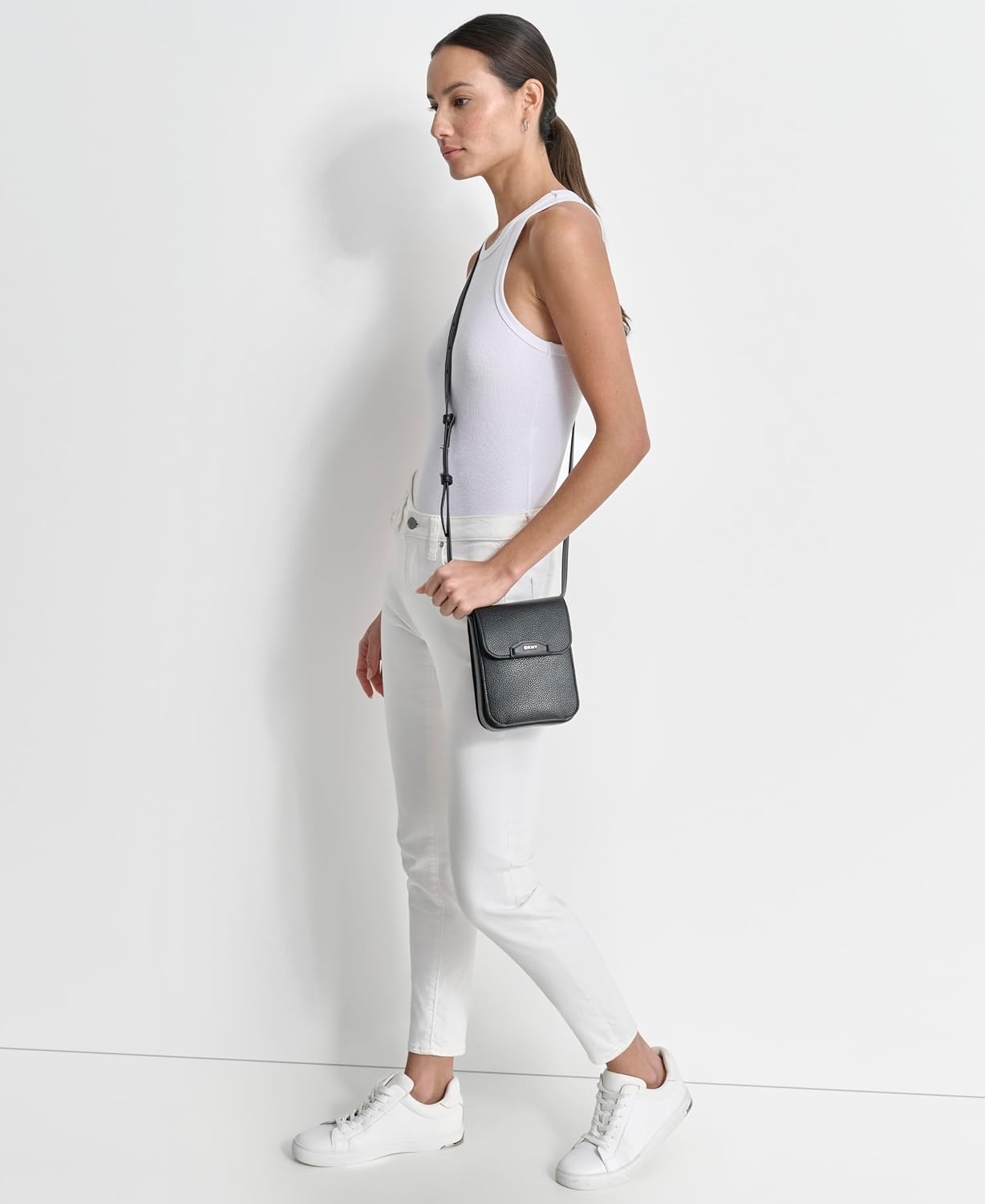 image:imageDKNY Womens Willa Phone CrossbodyBlackSilver