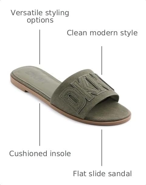 image:imageDKNY Womens Willow Flat Slide Sandal With LogoGreen