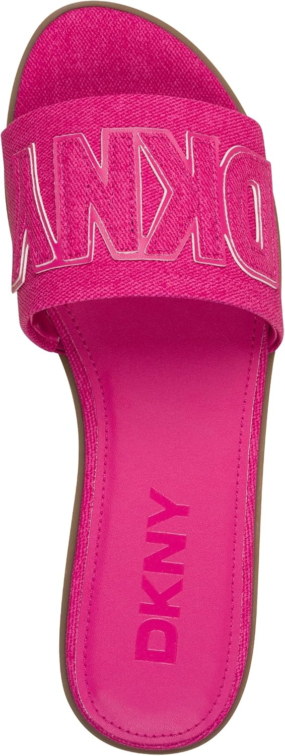 image:imageDKNY Womens Willow Flat Slide Sandal With LogoShocking Pink