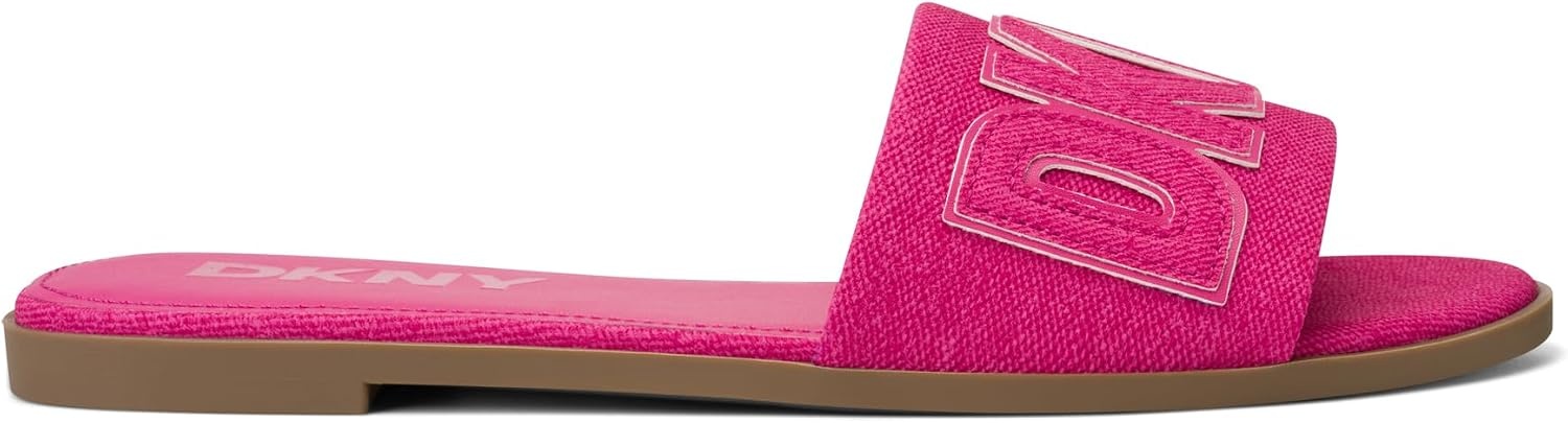 image:imageDKNY Womens Willow Flat Slide Sandal With LogoShocking Pink