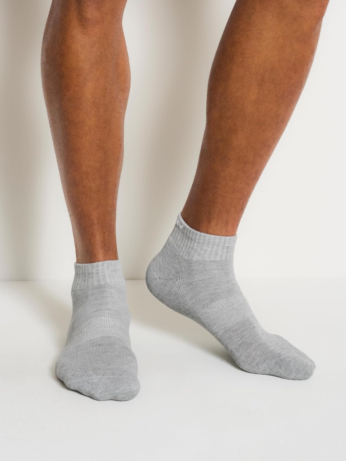 image:imageDKNY mens 6 Pack Sport Cushion Quarter Crew SocksGreyWhiteBlack