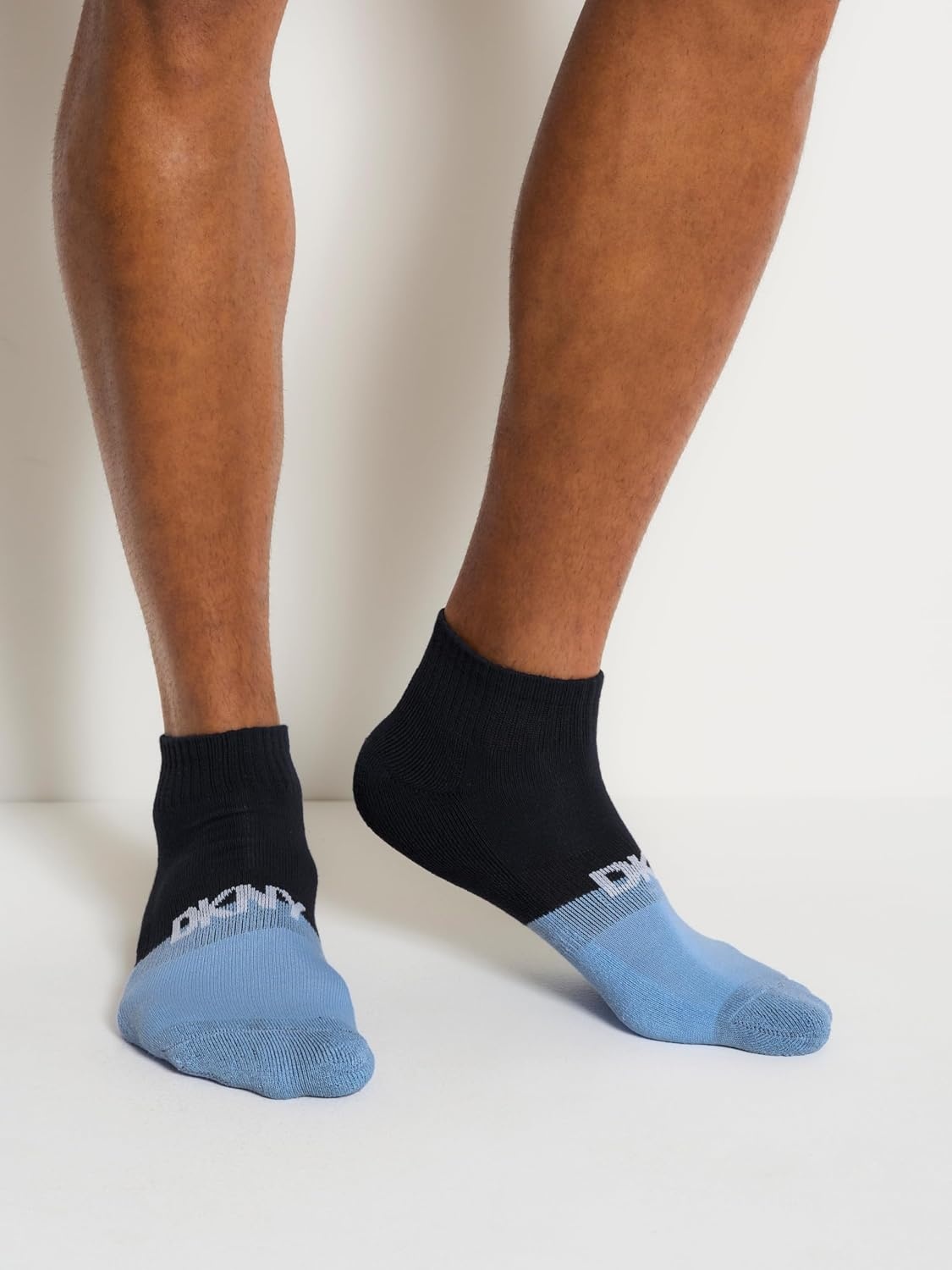 image:imageDKNY mens 6 Pack Sport Cushion Quarter Crew SocksNavyWhiteDenim