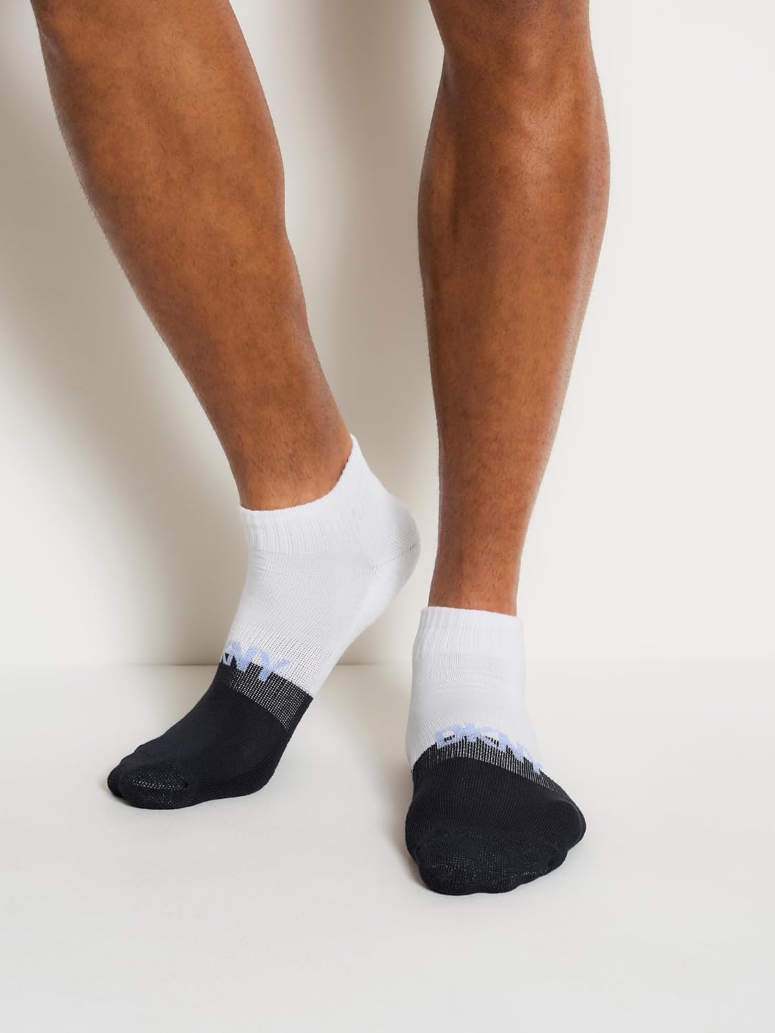 image:imageDKNY mens 6 Pack Sport Cushion Quarter Crew SocksNavyWhiteDenim