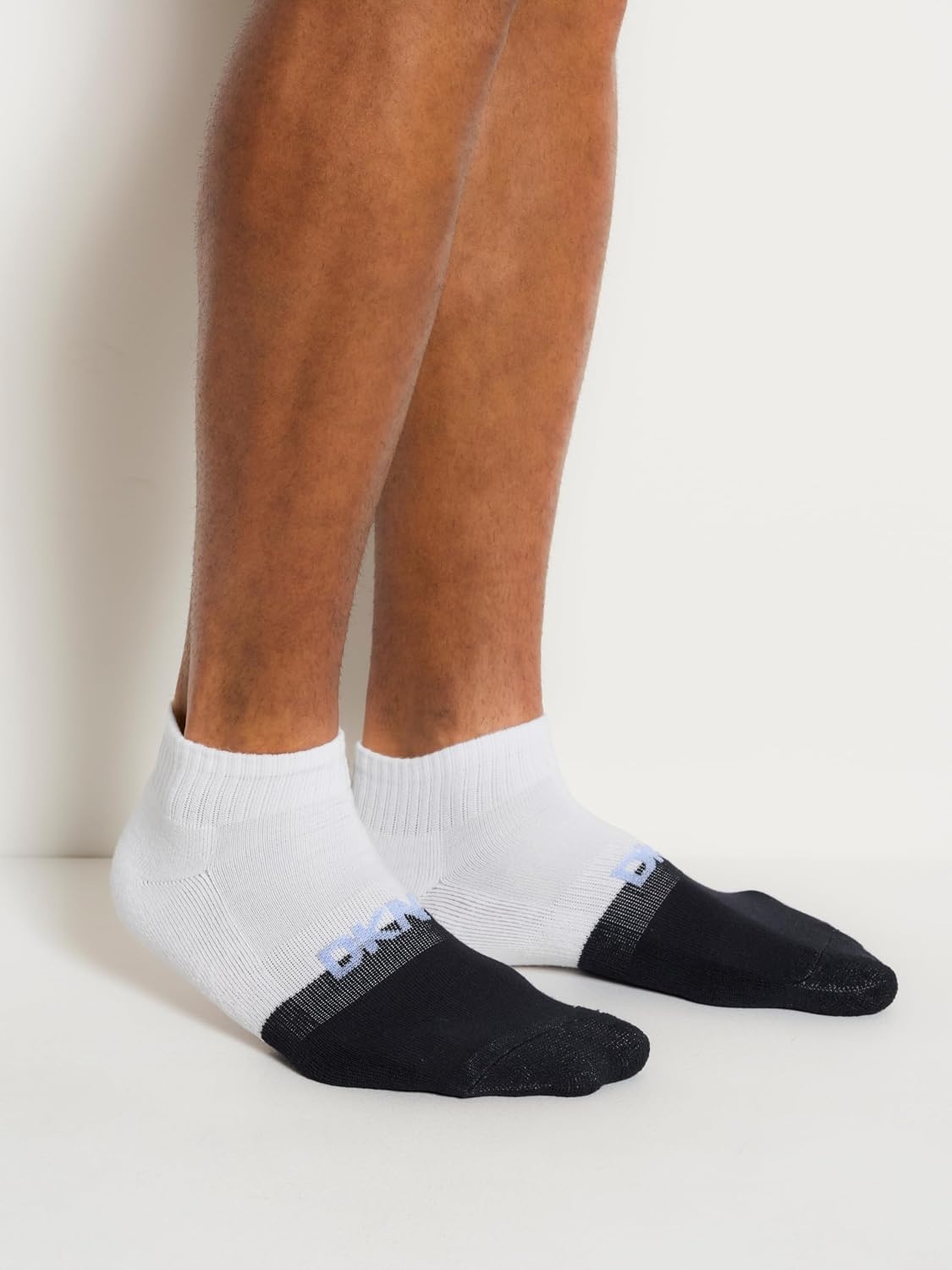 image:imageDKNY mens 6 Pack Sport Cushion Quarter Crew SocksNavyWhiteDenim
