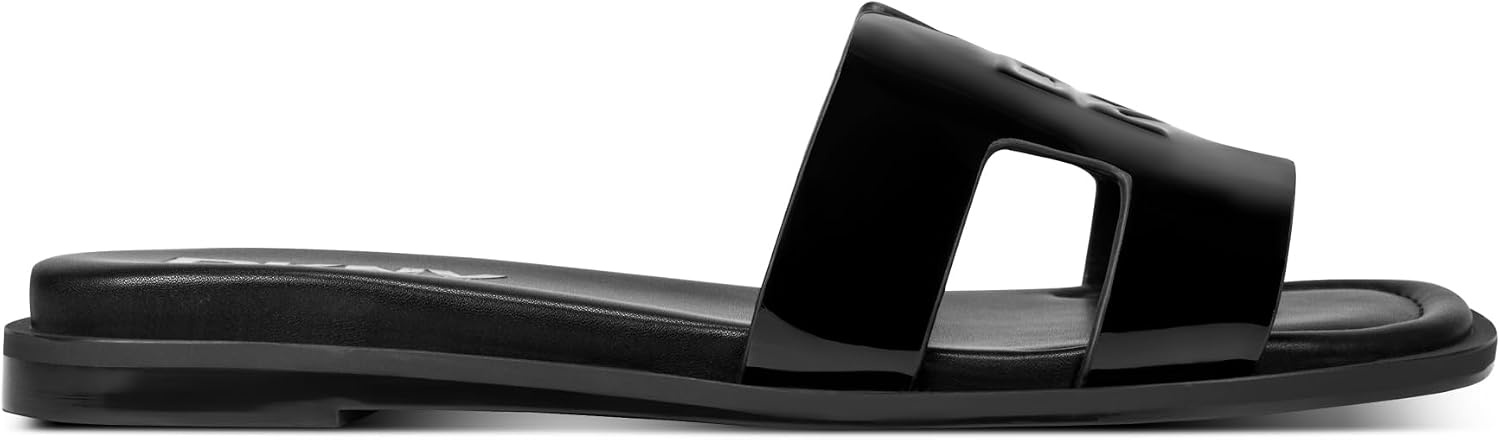 image:imageDKNY womens Columba Flat Sandal SlideShiny Black