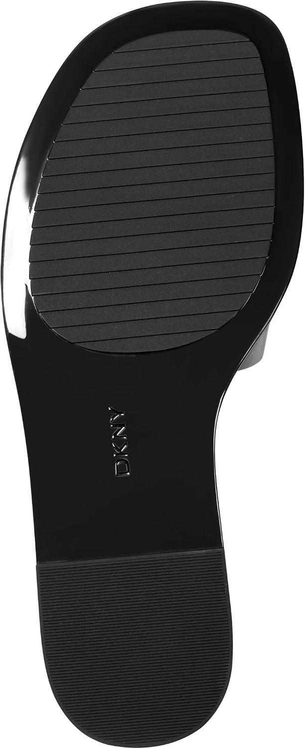 image:imageDKNY womens Columba Flat Sandal SlideShiny Black