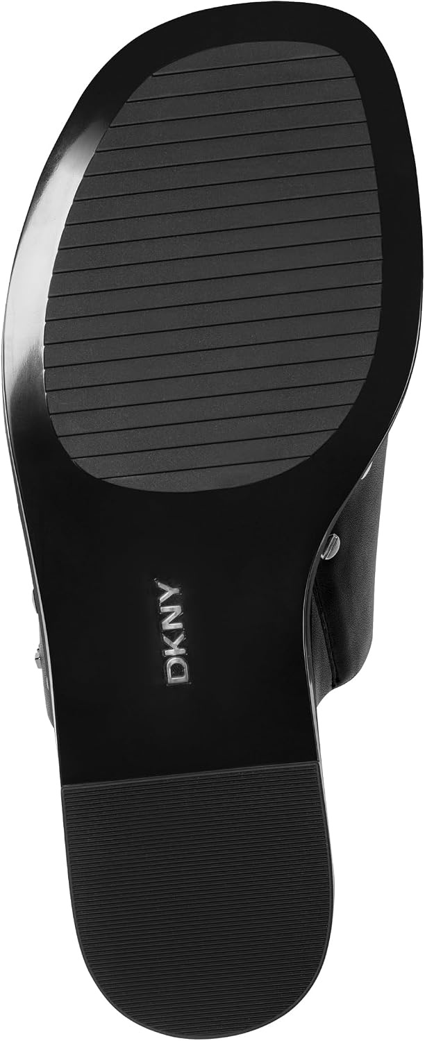 image:imageDKNY womens Colwyn Flat Sandal With Toe Loop and Stud EmbellishmentsBlack