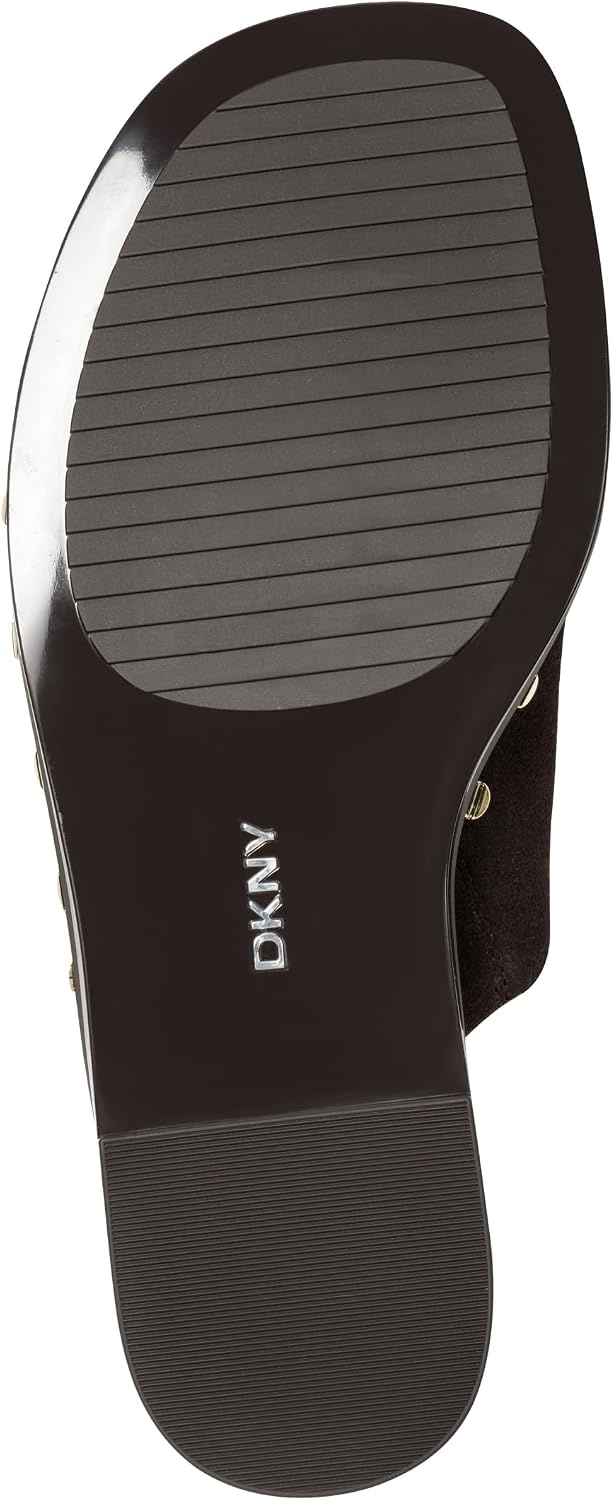 image:imageDKNY womens Colwyn Flat Sandal With Toe Loop and Stud EmbellishmentsBrown