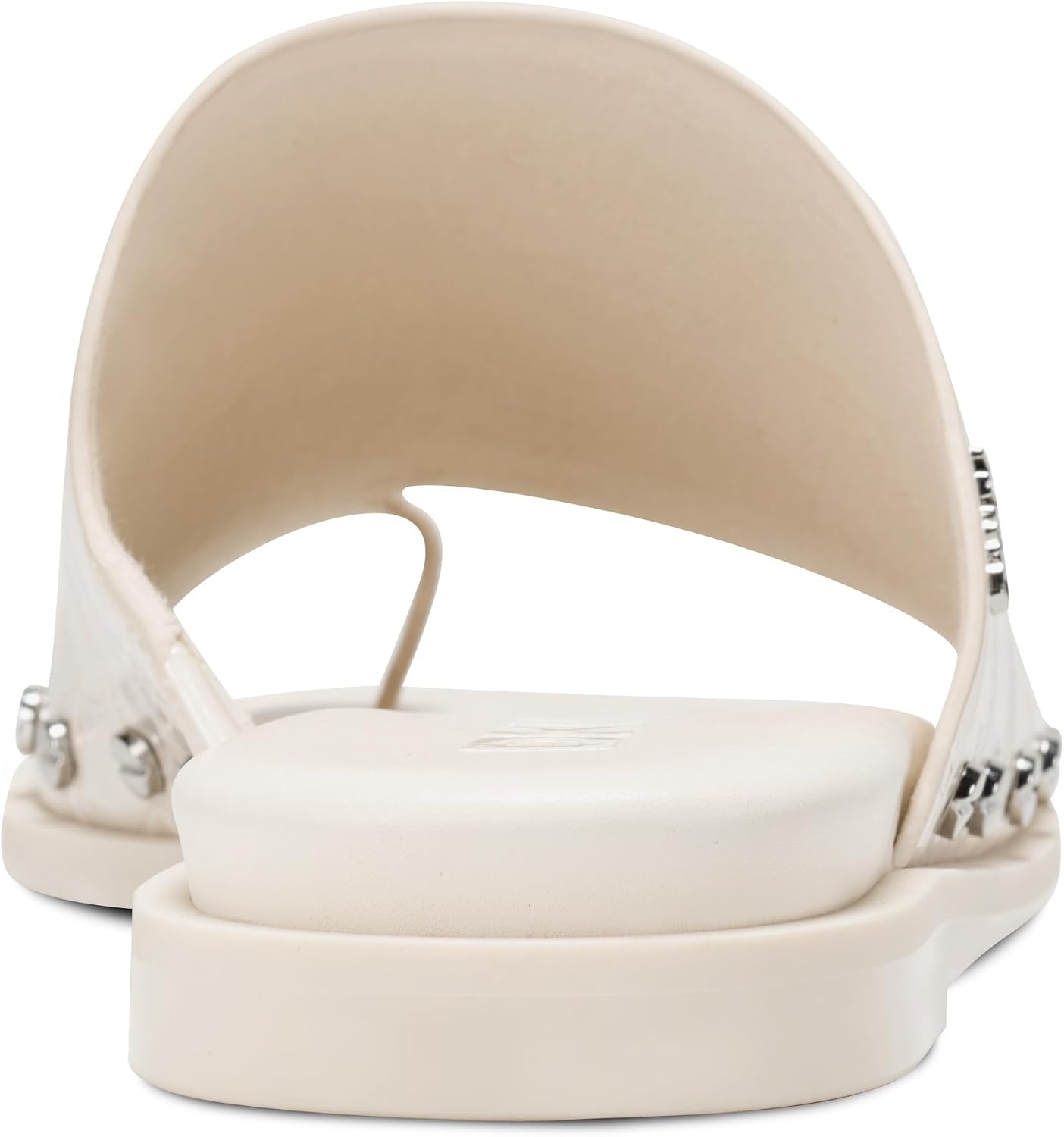 image:imageDKNY womens Colwyn Flat Sandal With Toe Loop and Stud EmbellishmentsCoconut