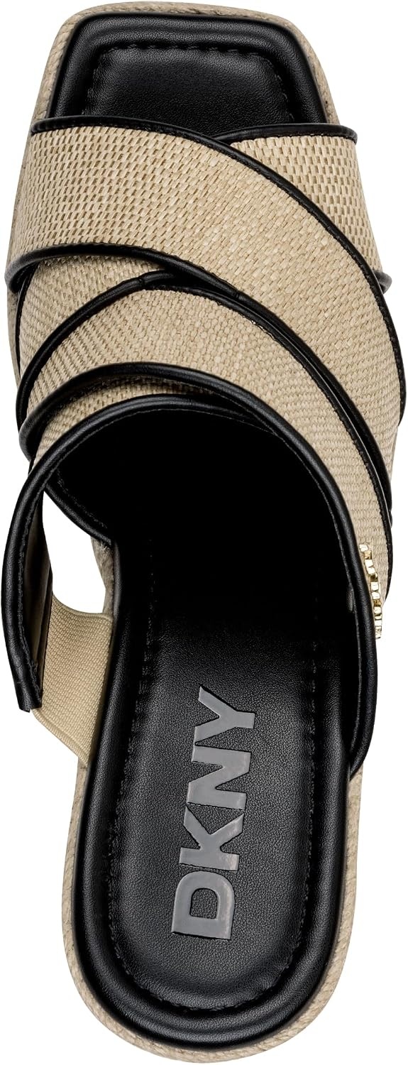 image:imageDKNY womens Cresson Espadrille Strappy Wedge SandalNaturalBlack