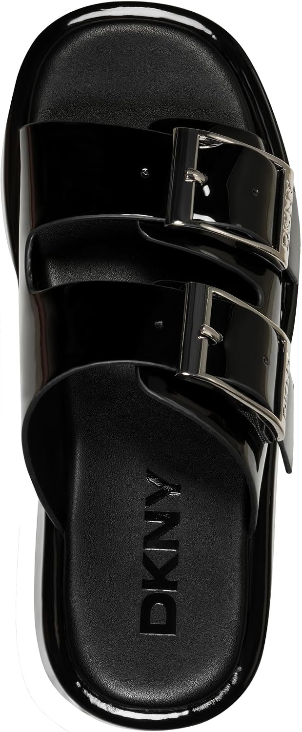 image:imageDKNY womens Leocadia Platform Slide Sandal With BucklesBlack