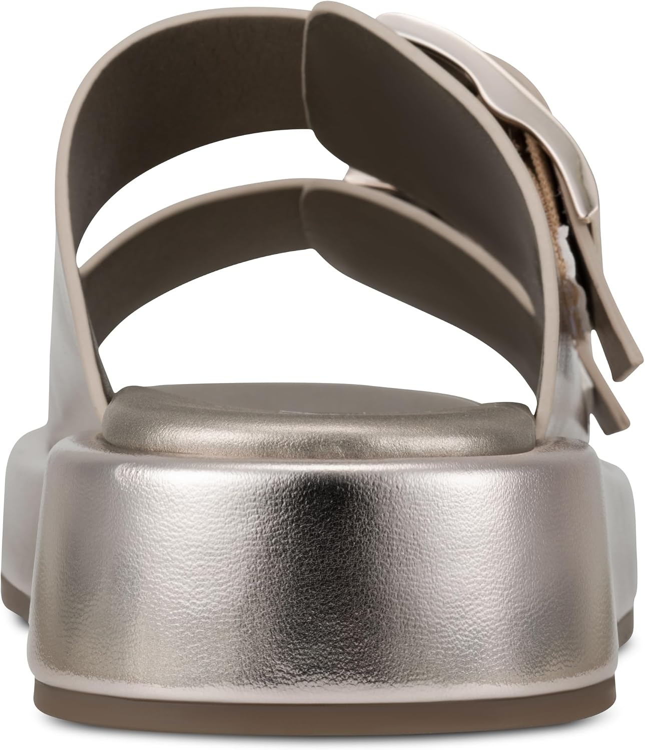 image:imageDKNY womens Leocadia Platform Slide Sandal With BucklesChampagne